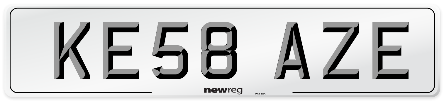 KE58 AZE Number Plate from New Reg